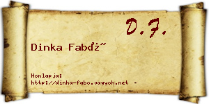 Dinka Fabó névjegykártya
